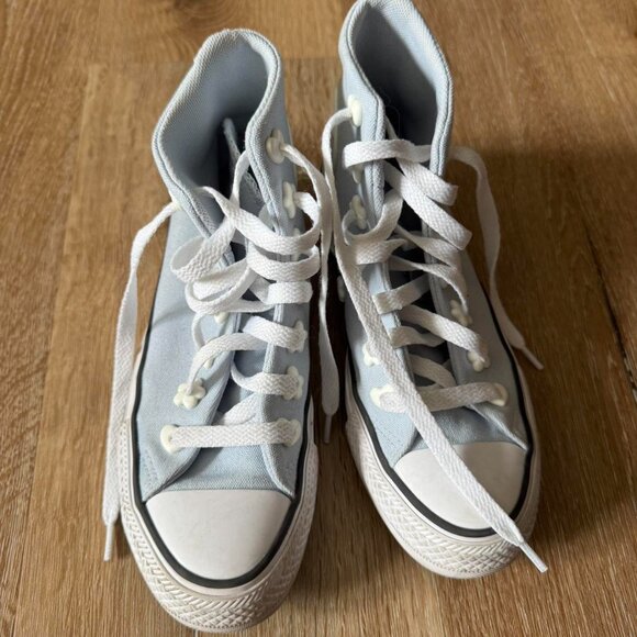 Converse High Top Chuck Taylor All Star Stars Color: Baby Blue Size Women’s 5 - Picture 3 of 7